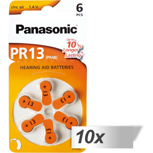 10x1 Panasonic PR 13 app.auditif Zinc Air 6 pièces 464039-20