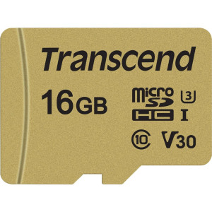 Transcend microSDHC 500S 16GB Class 10 UHS-I U3 V30 + adapt. 380473-20
