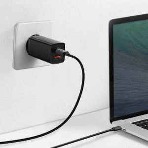 Baseus Travel Charger GaN2 Lite Quick Charger C+U QC 3.0 PD 3.0 65W EU Black (CCGAN2L-B01) DA1879653-20