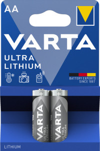 1x2 Varta Ultra Lithium Mignon AA LR 6 502215-20
