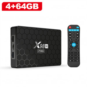 Smart TV Box Android 12 X98h Pro Quad Core 4k Lecteur multimédia 2.4g 5g Wifi Bluetooth 5.0 US Plug 4 + 64GB C1135DOKE16632-20