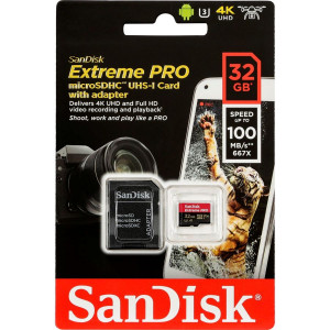 SanDisk microSDHC A1 100MB 32GB Extreme Pro SDSQXCG-032G-GN6MA 722556-20