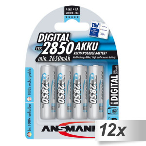 12x4 Ansmann NiMH piles 2850 Mignon AA 2650 mAh DIGITAL 502784-20