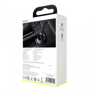 Baseus Car Charger Digital Display Dual USB 4.8A 24W Silver (CCBX-0S) DA477107-20