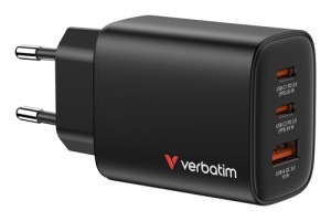 Verbatim Essentials GaN Chargeur 65W 2xUSB-C/1xUSB-A noir 32352 202465-20
