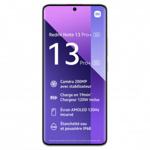 Xiaomi Redmi Note 13 Pro + 5G (Double Sim 6.67", 256 Go, 8 Go RAM) Blanc XRN13PP-8/256_WHI-20
