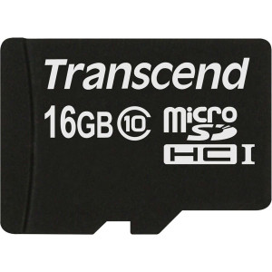 Transcend microSDHC 16GB Class 10 + adaptateur SD 511574-20