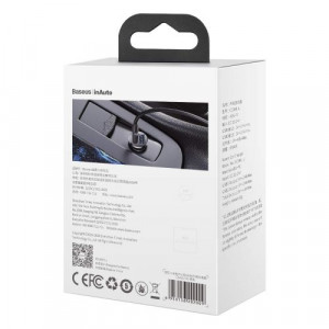 Baseus Car Charger Grain Pro Dual USB 4.8A Black (CCALLP-01) DA307480-20