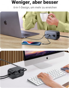 UGREEN DigiNest Cube Power Strip (3 AC outlets + 65W 2A2C) 863739-20