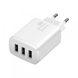 Baseus Travel Charger Compact wall Charger U+U+U, 17W EU White (CCXJ020102) DA521387-20