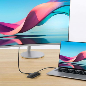 Baseus HUB Lite Series 5-in-1 Multifunctional (Type-C to 2x USB 3.0 / Type-C / HDMI 1.4 / SD/TF) Black (WKQX050001) DA1651902-20