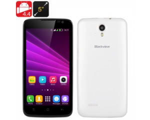 Blackview Zeta Smartphone 5 pouces / Écran 720p IPS / CPU Octa core / 1Go de RAM / Dual SIM / Caméra 5MP avant + 8MP arrière / Blanc CB8912-20