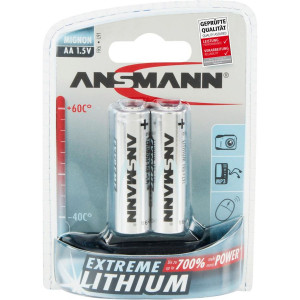1x2 Ansmann Lithium Mignon AA LR 6 Extreme 443023-20