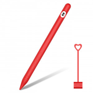 pour Apple Pencil 1 Tablet Touch Stylus Pen Housse de protection Portable Soft Silicone Pencil Cap rouge C0Q08B10896-20