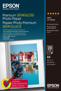 Epson Premium Semi brillant A 4, 251 g, 20 feuilles S 041332 265655-20