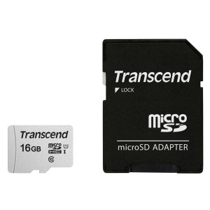 Transcend microSDHC 300S-A 16GB Class 10 UHS-I U1 avec adapt. 495238-20