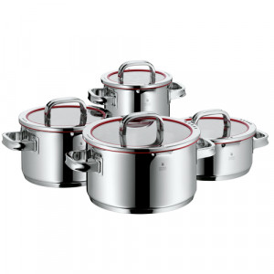 WMF Set de 4 casseroles avec couvercle, compat. avec induct. 754663-20