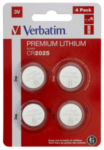 1x4 Verbatim CR 2025 Pile au lithium 49532 655839-20