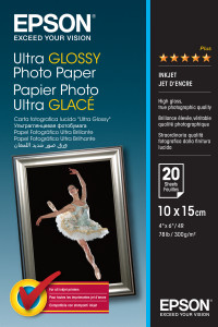 Epson papier pho. ultra brillant 10x15 cm, 20 f., 300 g S 041926 100954-20