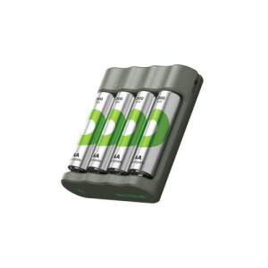 GP Battery Charger B421 with 4 AA Rechargable batteries, 2000 mAh, 1.2V, Black EU DP890363-20