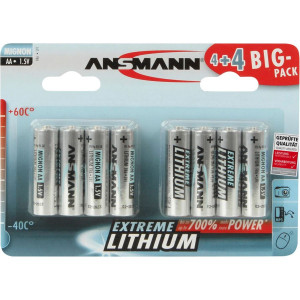 4+4 Ansmann Extreme Lithium AA Mignon LR 6 Big Pack 687029-20