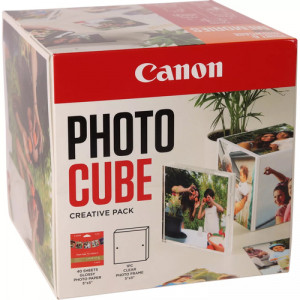 Canon PP-201 13x13 cm Photo Cube Pack créatif, blanc orange 40f. 837251-20