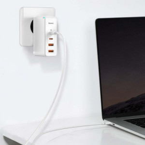 Baseus Travel Charger GaN2 Pro Quick wall charger C+C+U+U, PD 3.0, QC 4.0+, 100W EU White (CCGAN2P-L02) DA3450450-20