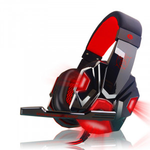 Casque avec micro et lumière LED pour téléphone portable PS4, rouge C75431983-20