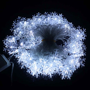 10 m 70 lumières décoratives en forme de flocon de neige LED avec interface extensible, AC 220V (lumière blanche) S152WL0-20