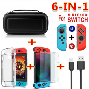 Pour Nintend Switch Travel Carrying Bag Sac de protection pour écran Câble de charge C104-20