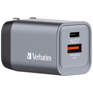 Verbatim GNC-35 GaN Chargeur 34W 1xUSB-C PD, 1xUSB-A QC 3.0 32200 871782-20