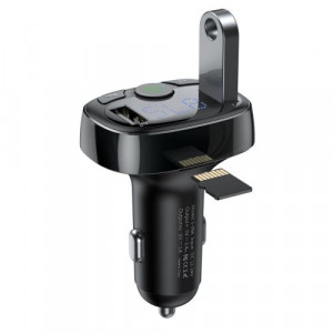 Baseus Car Charger Bluetooth FM Transmitter S-09A, BT. 4.2, 10m Range, 2x USB-A 3.4A, Micro SD card Reader, Black (CCMT000001) DA795643-20