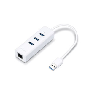 TP-Link Network Adapter Cable UE330 USB to 3 x USB 3.0 and Ethernet RJ45, 1000Mb/s, White EU DP155076-20