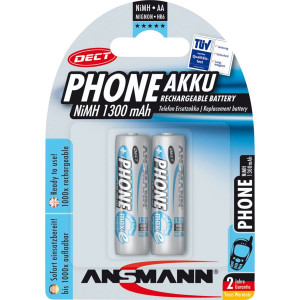 1x2 Ansmann maxE NiMH piles Mignon AA 1300 mAh DECT PHONE 392021-20