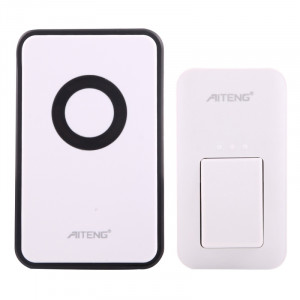 AITENG V018G Sonnette sans fil sans batterie sans vie, 1 récepteur + 1 transmetteur x, Distance du récepteur: 130 m, fiche US SA1170-20