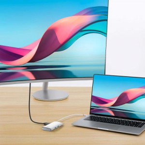 Baseus HUB Lite Series 5-in-1 Multifunctional (Type-C to 2x USB 3.0 / Type-C / HDMI 1.4 / SD/TF) White (WKQX050102) DA1754249-20