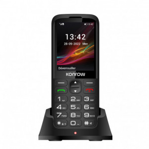 Konrow Senior 280 (Écran 2.8'' Double Sim Avec Station de charge) Noir KSEN280_BLK-20