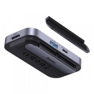 Baseus HUB for Smartphones and Tablets PadJoy 6-in-1 (USB 3.0, HDMI 2.0 4K 30Hz, Type-C female 100W, SD/TF reader, 3.5 mm Jack Socket) with Type-C output, Gray (WKWJ000113) DA2922729-20
