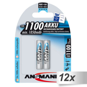 12x2 Ansmann NiMH piles 1100 Micro AAA 1050 mAh 502560-20