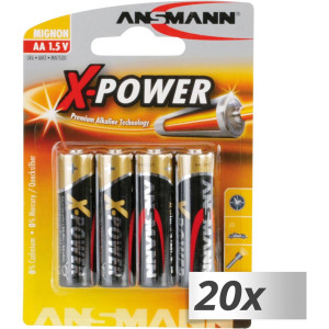 20x4 Ansmann Alcaline Mignon AA LR 6 X-Power 302801-20