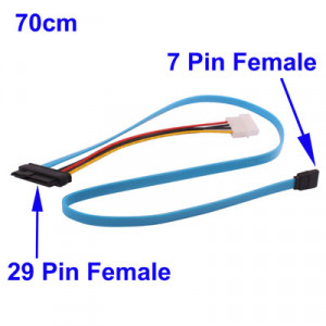 Câble d'alimentation 29 Pin SATA Femelle vers 7 Pin Femelle et 4 Pin molex 70cm CA29PSATA01-20