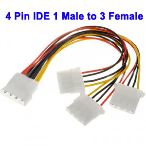 Câble d'alimentation pour HDD 3,5" 1 Molex Mâle vers 3 Molex Femelle 20cm CAHDD35M01-20