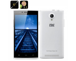 THL T6C – Smartphone Android 5.1 / CPU MTK6580 Quad Core / 1Go de RAM / Ecran 5 pouces IPS / Dual SIM / 2 Appareils photos / Blanc CT3312-20