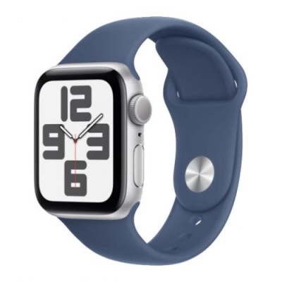 Apple Watch SE (2024) GPS 40mm Silver Alu Case, Denim Sport Strap M/L EU MXED3 DP18500262-20