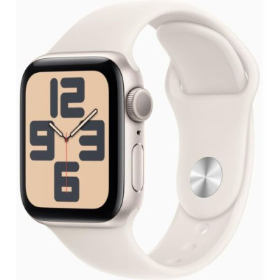 Apple Watch SE (2024) GPS 40mm Starlight Alu Case, Starlight Sport Strap M/L EU MXEG3 DP18500182-20