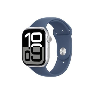 Apple Watch Series 10 GPS 46mm Silver Alu Case, Denim Sport Band S/M EU MWWL3 DP32600811-20