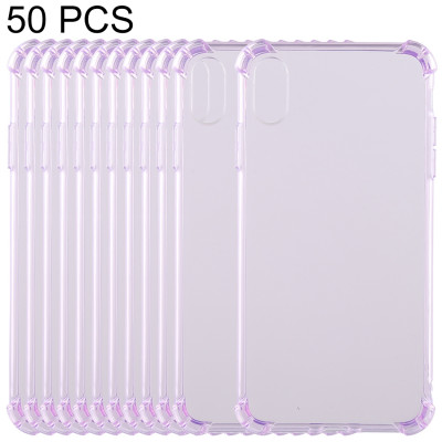 50 PCS 0.75mm Dropless Transparent Case TPU pour iPhone XS Max 6,5 pouces (Violet) SH47PF1300-20