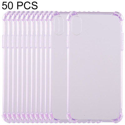 50 PCS 0.75mm Dropless Transparent Case TPU pour iPhone XS Max 6,5 pouces (Violet) SH47PF1300-20