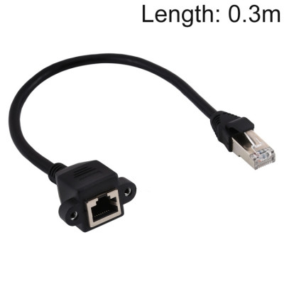 Câble d'extension de verrouillage à vis RJ45 femelle à mâle CATE5, longueur: 0,3 m (noir) SH023B928-20
