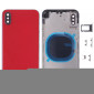 Coque arrière avec plateau pour carte SIM et touches latérales pour iPhone X (rouge)